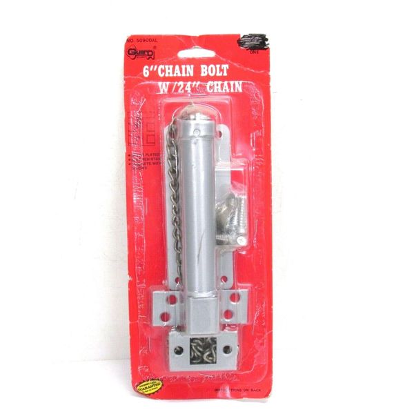NEW! GUARD 6" CHAIN BOLT W/ 24" CHAIN, 50900AL