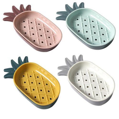 Leadigol Soap Dish Pineapple Shape Soap Box Cute Soap Container Soap Holder Portable Bar Soap Dish Fashionable Soap Dish for Shower Kitchen