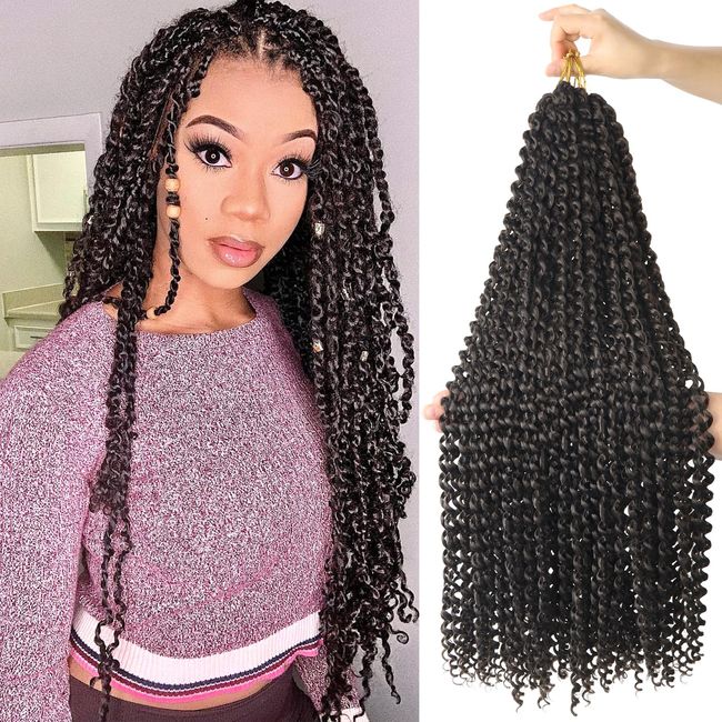 Beyond Beauty Passsion Twist Hair 24inch packs Water Wave Crochet Hair Pre-Looped Long Bohemian Crochet Braids Hair for Distressed Butterfly Locs Ombre Hair Extensions For Braiding Hair