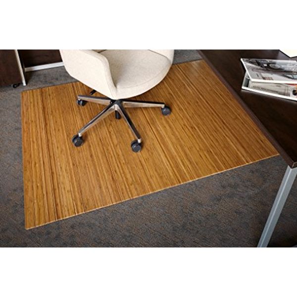 Anji Mountain Standard Bamboo Roll-Up Chairmat, 48 x 72-Inch, 5mm Thick, Natural