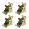 SIMAIYUN 4 Pack Folding Bracket, Gold Self Locking Hinges Heavy Duty Lock Extension Support, Foldable Braces for Table Workbench Bed Legs