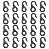 BRILLIANCE4U 20pc S-Shape Plastic Tent Hooks, Black