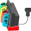 iFCOW Controller Charger for Joy Cons, USB Charging Dock Charger Compatible with Nintendo Switch & Switch OLED Model Joy-Con Controllers