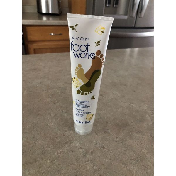 Avon Foot Works Beautiful Ginger & White Tea Clay Mask 3.4 fl oz NEW Sealed