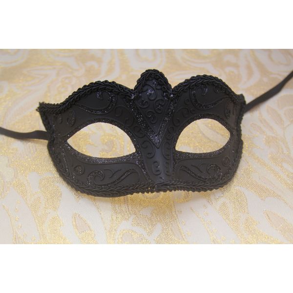 Venetian Black Masquerade Carnival Costume Mask