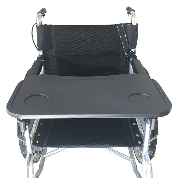 Wheelchair Tray, Detachable Wheelchair Table Removable Adult,Mobility Accessory Attachment Cup Holder Durable, Wheelchair Accessories,Fits Wheelchair Arms of 16" - 20", with Secure Straps