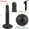 Modified Truss Head Self Drilling / Tapping Screws # 8 x 1" K-Lath Black (1000)