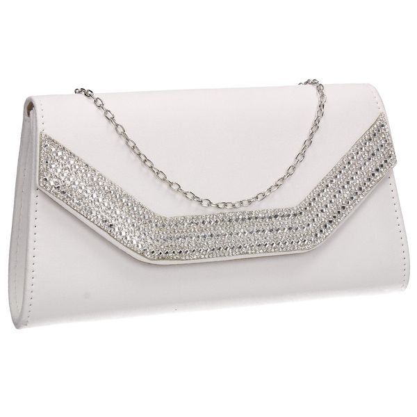 SwankySwans Women's Harper Clutch Bag, White