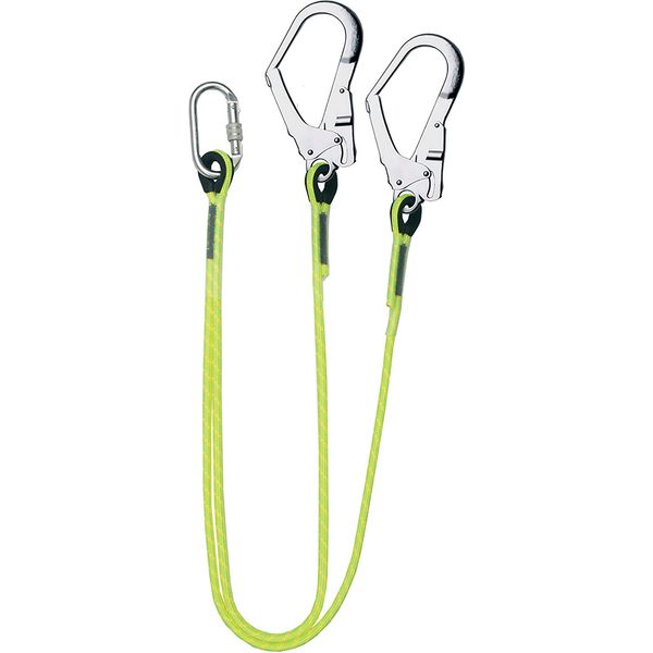 Twin Tail Rope Restraint Lanyard with Scaffold Hooks (1mtr)