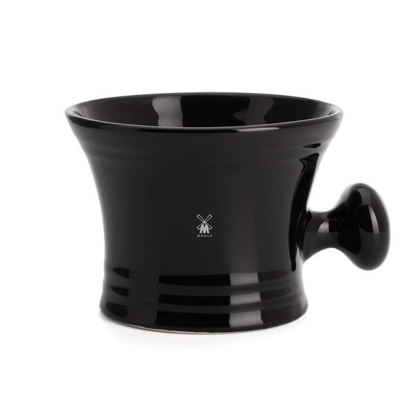 MÜHLE Black Porcelain Shaving Bowl with Handle (RN46)