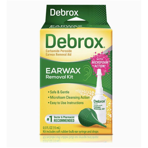 Debrox Earwax Removal Kit, Includes Drops & Ear Syringe Bulb, 0.5 Oz FREE SHIP✅