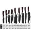 9pcs Kitchen Knives Set Stainless Steel Professional Damascus Pattern Chef Knife