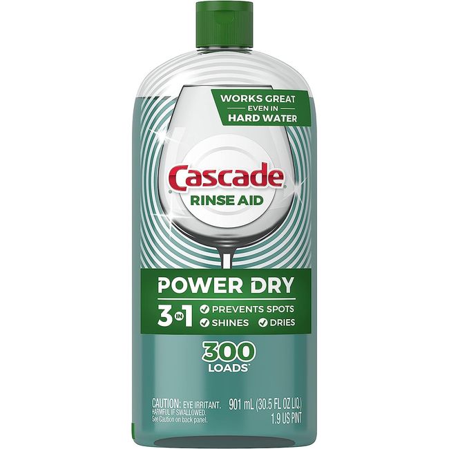 Cascade Rinse Aid Platinum, Dishwasher Rinse Agent, Regular Scent, 30.5 Fl Oz (Pack of 1)