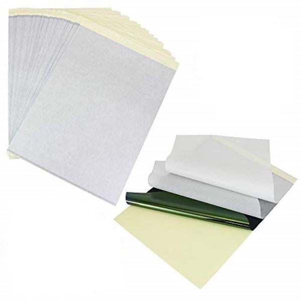 KLYNGTSK 25 Blatt Tattoo Transferpapier Tattoo Papier Schablone Tattoo Kopierpapier Transferfolie Thermopapier Matrizenpapier Durchschreibepapier A4 Kohlepapier für Tattoo, Tattoo Drucker Maschine