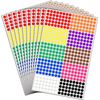 16000 Pack - 8mm Coloured Dot Stickers Sticky Labels - 10 Colours