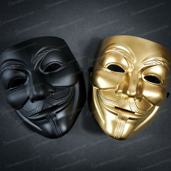 2PC V For Vendetta Anonymous Face Mask Guy Fawkes Halloween Masquerade Masks