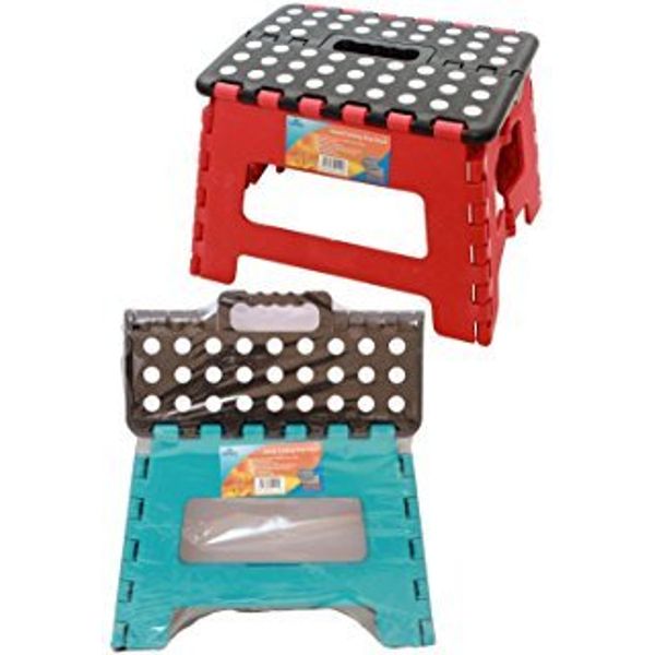Ashley Housewares Branded 320 x 250mm Small Folding Step Stool, Colour Random