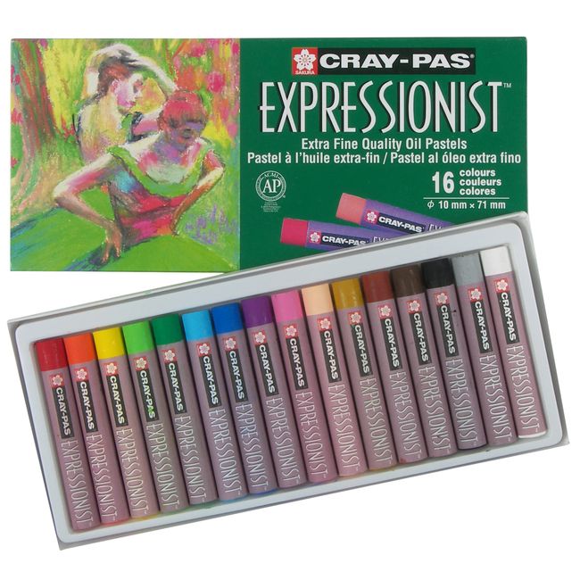 SAKURA Cray-Pas Expressionist Oil Pastel Set - Soft Oil Pastels for Artists - 16 Colors