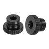 sourcing map Knurled Thumb Nut, 20Pcs M4x0.7mm Iron Round Knobs Fasteners for 3D Printer Parts, Black