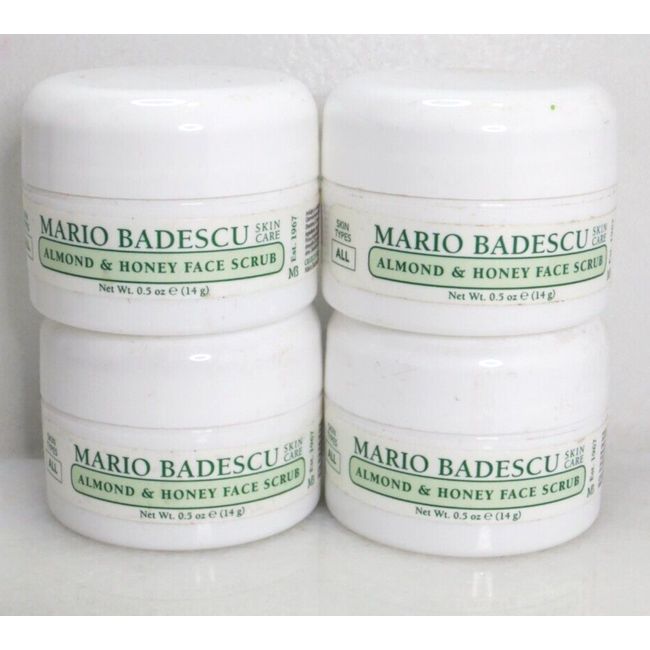 MARIO BADESCU SKIN CARE ALMOND & HONEY FACE SCRUB 0.5 OZ - LOT OF 4