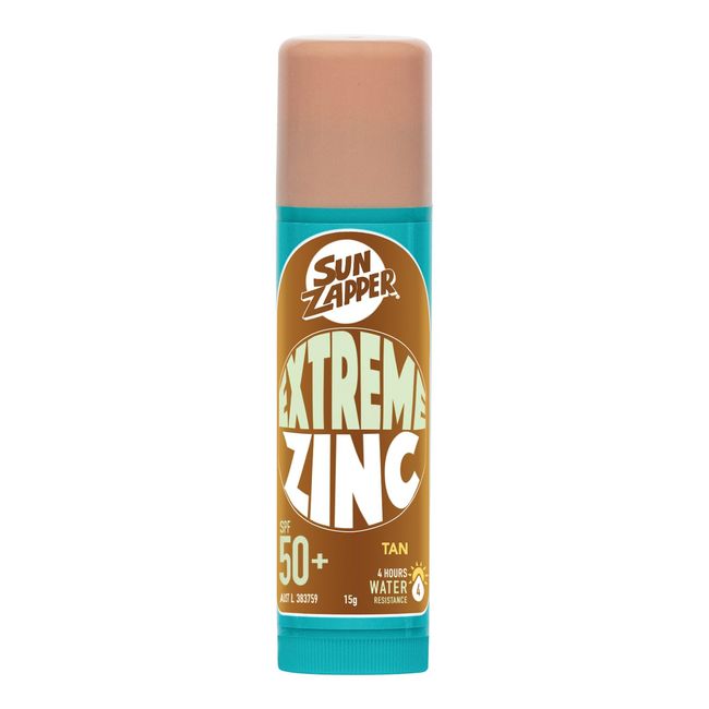 Sun Zapper (Tan) Extreme Zinc Stick - Tan Skin Tone Mineral Sunscreen Stick SPF50+ UVA/UVB+ Unbeatable Sun Protection Sunblock, Sun Cream Made in Australia