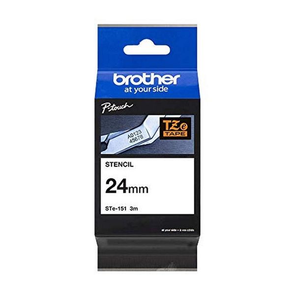 Brother STe-151 Labelling Tape Cassette, 24 mm (W) x 3 m (L), Stencil Tape, Brother Genuine Supplies