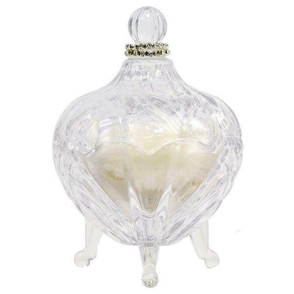 LADY PRIMROSE TRYST FOOTED POWDER JAR WITH 1 OZ. SHIMMER DUSTING SILK