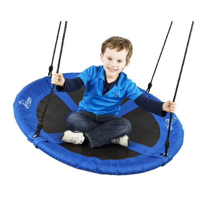 Flying Squirrel Giant Rope Swing - 40" Saucer Tree Swing- Additions & Replacements for Active Outdoor Play Equipment - Blue