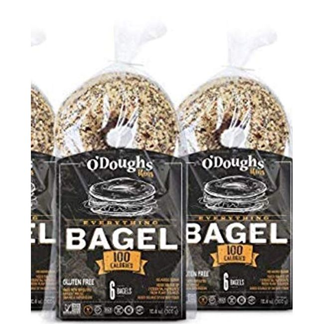 O'Dough's Thins Gluten Free Bagels, Everything, 100 Calorie Bagels, Presliced, 10.58 Ounce [3 Packs]