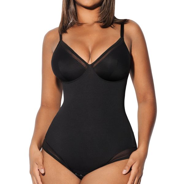 FeelinGirl Black Bodysuit Women Thong Shapewear Tank Tops for Women Slim Jumpsuit