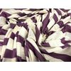 Soft Handle slub Single Jersey Fabric, per metre - Stripe - Grape & White