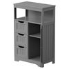 Gray Bathroom Cabinet Storage Organizer w/3 Drawers Shelf Stuff Display Rack