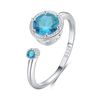 Qings Birthstone Rings Made of Birthstone 925 Sterling Silver, Small Cubic Zirconia Adjustable Open Rings, Cubic Zirconia