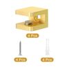 Sourcing Map Brass Glass Clamp, 4Pcs Adjustable Glass Shelf Bracket Support Holder, Gold