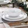 Ceramic Dinnerware Sets for 6, 18Pcs Stoneware Plates and Bowls Sets, Handmade C