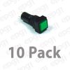 10 PACK - 10mm SQUARE LED PANEL MOUNT LAMP -  GREEN LENS 3VDC-12VDC  #NN10SGR