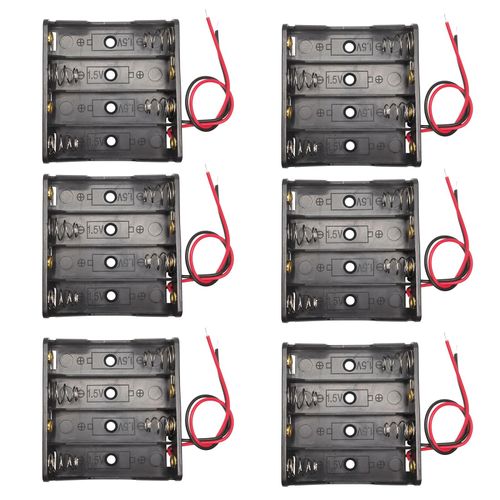 Lpdphanxfkx 4AA Battery Holder, 6 Pcs 4 x 1.5V AA Battery Holder with On/Off Switch
