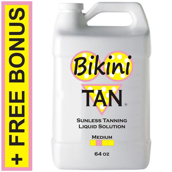 BIKINI TAN - MEDIUM - 64 oz - Spray Tanning Solution / Sunless Self Tanner Mist