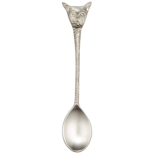 Keystone Brass Cutlery Cat Face Silver Teaspoon BRCUCFSS L14cm