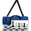 WE Games Tournament Chess Set with Deluxe Electric Blue Canvas Bag, Triple Weighted Chess Pieces with 4.0 inch King, Vinyl Roll-Up Chess Board 20 inches, Travel Chess Set for Adults