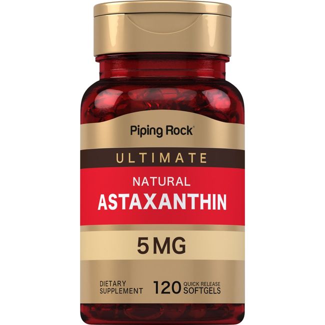 Astaxanthin 5 mg | 120 Softgel Capsules | Non-GMO Supplement | by Piping Rock