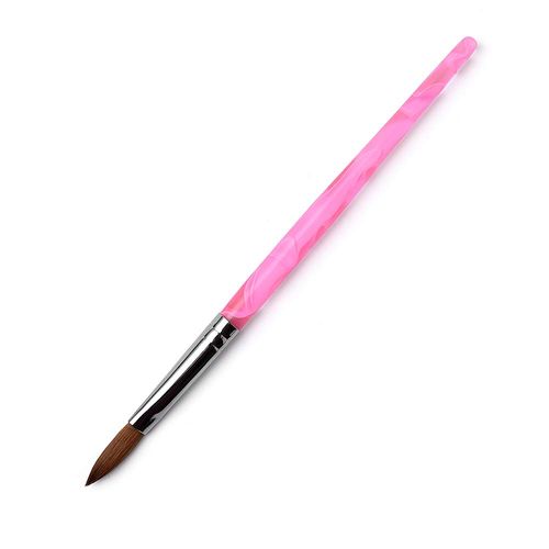 Alexnailart Pink Kolinsky Sable Brush Acrylic Brush Crystal Nail Art Painting Brush Nail Design Tool