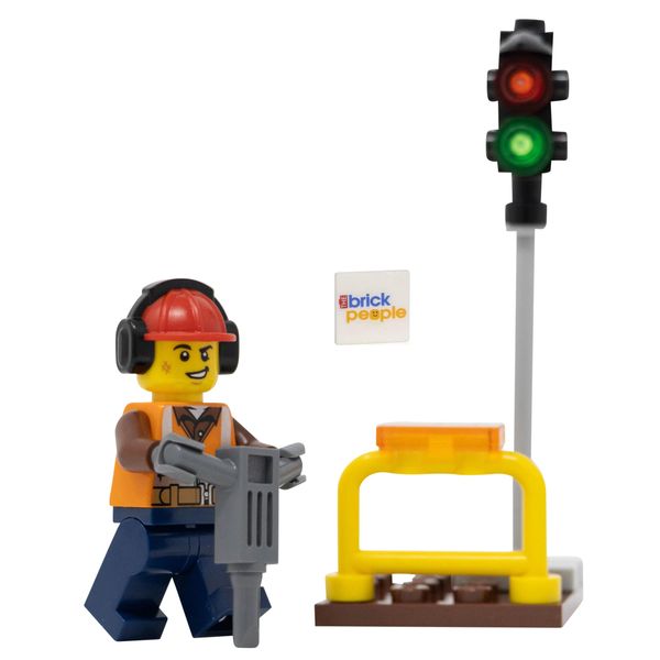 LEGO City: Construction Worker with Jackhammer and Traffic Light