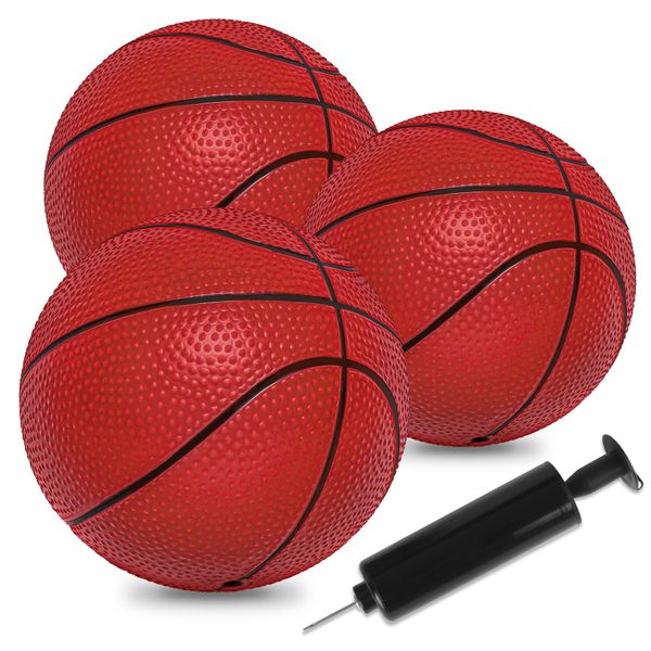 Vobab 6" Mini Basketballs, 3 Pack Small Basketball for Kids Basketball Hoop, PVC Mini Toy Basketball for Indoor Basketball Hoop, Pool Basketball for Toddler Adults Outdoor