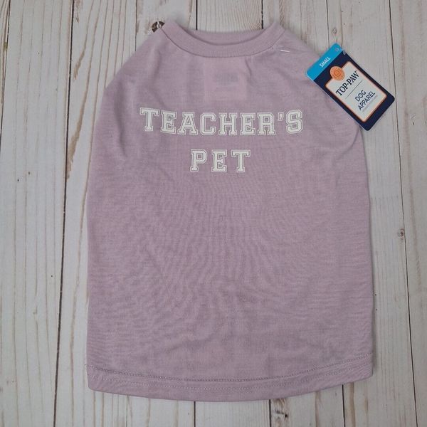 Top Paw Dog Shirt Teacher's Pet Light Purple / Lavender Size Small NWT