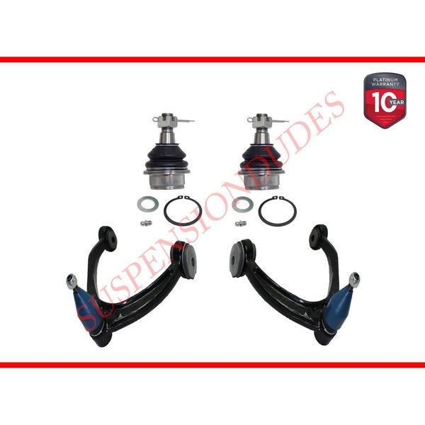 4PC Front Upper Control Arms + Lower Ball Joints Silverado Tahoe Suburban Sierra