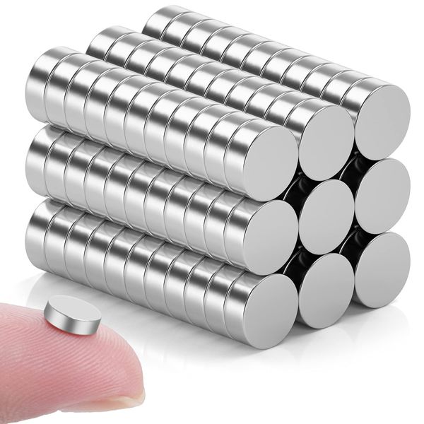 FINDMAG 100 Pack Mini Magnets Fridge, Small Magnets, 8x2mm Rare Earth Refrigerator Magnets, Tiny Magnets for Whiteboard, Strong Neodymium Magnet for Office, Tools Organzer, Nail Cutter Magnets