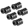 sourcing map PCB Mount 6.35mm 6 Pin Socket Headphone Stereo Jack Audio Video Connector Black 5Pcs