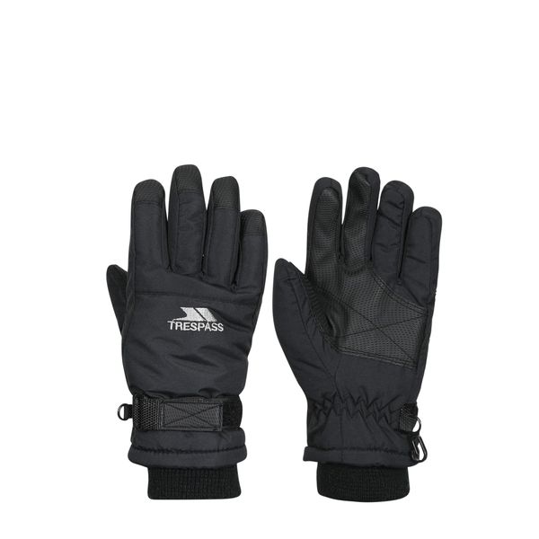 Trespass Ruri II, Black, 8/10, Warm Padded Waterproof Gloves Kids Unisex, 8-10, Black