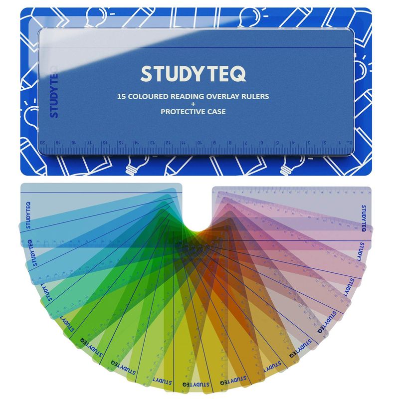 Studyteq 15 x Professional Dyslexia Coloured Reading Overlays And ...